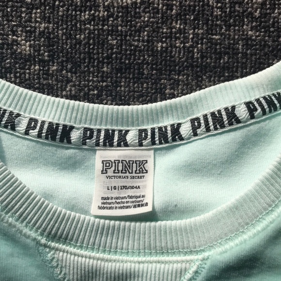 SOLD❗️VS PINK Velour Mint Campus Crew Sweatshirt - Picture 3 of 6